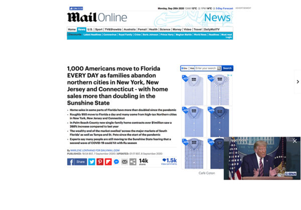1,000 Americans move to Florida EVERY DAY